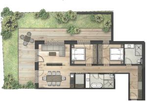 Plan piętra w obiekcie Gletscherblick- serviced apartments