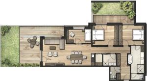 Plan piętra w obiekcie Gletscherblick- serviced apartments