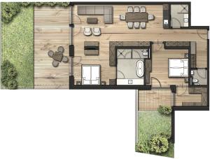 Plan piętra w obiekcie Gletscherblick- serviced apartments