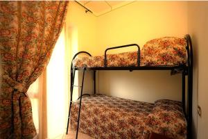 1 dormitorio con 2 literas y ventana en Agriturismo Casa Brunori, en Foligno