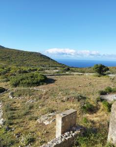 a view of the ocean from the top of a hill at Sophie's Pourko House in Kythira