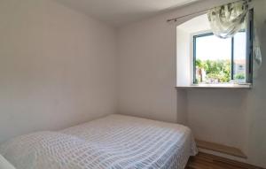 a white bedroom with a bed and a window at Holiday Home Marijeta in Škrip +11 photos