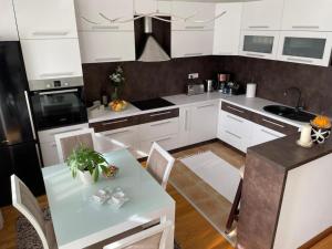 Kuchyň nebo kuchyňský kout v ubytování Apartman Ares
