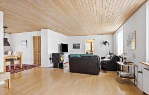 sala de estar con techo de madera en Pet Friendly Home In Tranekr With Wifi, en Tranekær