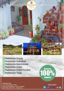 uma colagem de imagens de uma casa em Hostal Turismo Cruz de Piedra EIRL-Cajamarca em Cajamarca