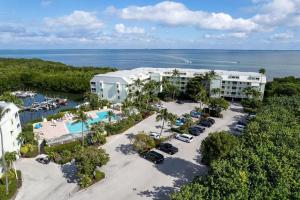 an aerial view of a resort with a parking lot at Family-Friendly Bayside Villa at South Seas Resort in Captiva