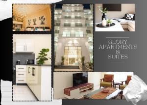 een collage van foto's van een keuken en een appartement bij 1,2 & 3 BHK Luxury Apartments at Zameen Opal in Lahore
