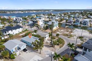 an aerial view of a city with a harbor at Stunning Near Beach Residence on Palermo Circle in Fort Myers Beach