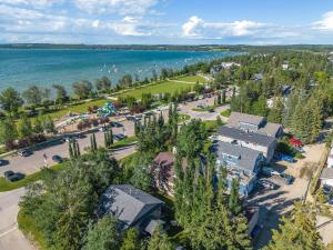 an aerial view of a park next to the water at The Mahalo I Beach Access I 58 Roku TV I Sleeps 5 in Sylvan Lake