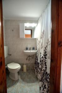 a bathroom with a toilet and a sink at Maria Konstantinidis Apartments in Nea Potidaea