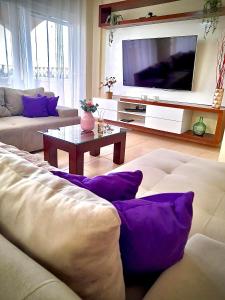 Espectacular dúplex في مورسية: غرفة معيشة مع كنبتين وتلفزيون