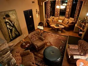 an overhead view of a living room with furniture at Casa Sedona Inn in Sedona