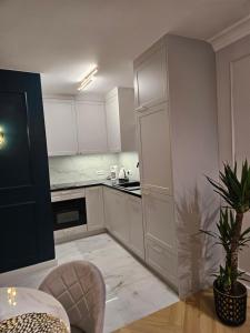 Kuchyňa alebo kuchynka v ubytovaní Apartament Deluxe Centrum Warszawa
