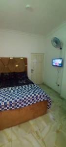 a bedroom with a bed and a television in it at Nasaplace Venture in Badore +3 photos