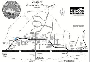 een kaart van het herontwikkelingsgebied bij Thunderhead Lodge Condo 204 - Modern Heated Pool & Games in Government Camp