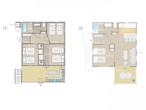 a floor plan and elevation of a condo at Mihana恩納村 in Onna