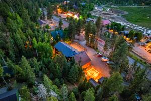 an aerial view of a house with a blue roof at Duck Creek Village Inn in Duck Creek Village