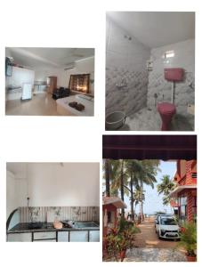 eine Collage mit Fotos von einer Küche und einem Haus in der Unterkunft Leon Hide Out Guest House in Vasco Da Gama