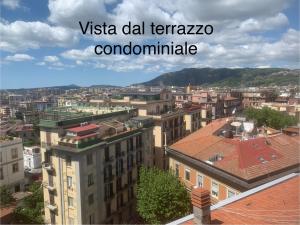 a view of a city with the words vista del terrazocoordinate at B&B Floridiana in Naples