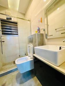 Koupelna v ubytování Central Oasis - Entire 3 Bedroom Apartment in Abuja with Pool, Games, WiFi, Balcony, and Garden