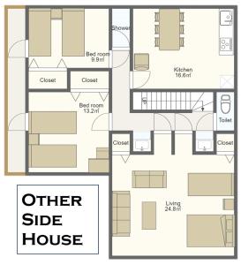 中富良野町的住宿－Other Side House，房屋的平面图