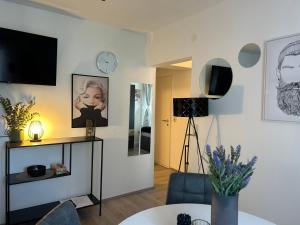 TV a/nebo společenská místnost v ubytování FarawayHomes Studio Schwertberg #4