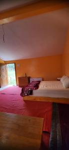 ein Schlafzimmer mit einem großen Bett in einem Zimmer in der Unterkunft Gite Aguelmous réservé aux familles 