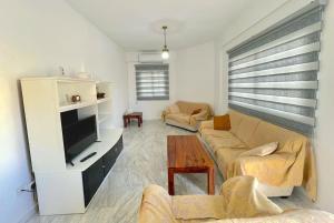 尼科西亞的住宿－Apartment near University of Cyprus by Platform357，带沙发和电视的客厅