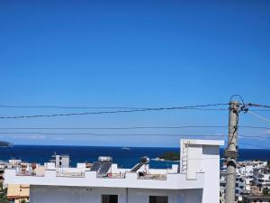 a view of the ocean from a building at Villa A & A in Ksamil