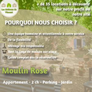een flyer voor een maandelijkse liefdadigheidsevenement bij Moulin Rose, Parking - Jardin in Arles