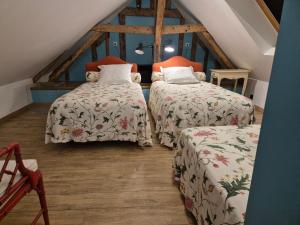Zimmer im Dachgeschoss mit 2 Betten in der Unterkunft Les Granges de l'Épan in Joue-les-Tours