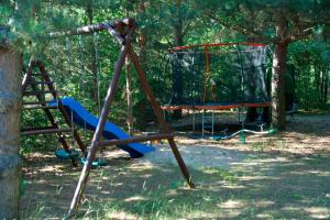 a playground with a slide and a swing at Dom z basenem nad Narwia in Szablak
