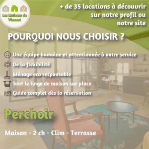 阿爾勒的住宿－Perchoir - Terrasse，家具商店的传单,上面有桌椅的照片