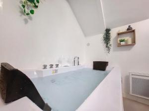 a bathroom with a bath tub with a sink at La Sensuelle Parenthèse in Sète +22 photos