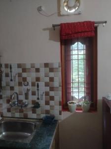 a kitchen with a sink and a window at The Oasis Terrace at Rana's Niwas in Dharamshala