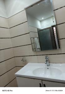 a bathroom with a sink and a mirror at Palladium Executive in Islamabad