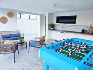 比索達雷加的住宿－Casa do Salgueiral Douro，客厅设有台球桌