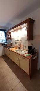 a kitchen with a sink and a counter top at Apartment Am Markt 4 in Bad Gottleuba