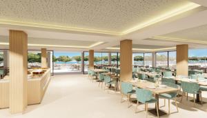 a rendering of a restaurant with tables and chairs at Hotel Palia Tropico Playa - New Opening 2024 in Palmanova