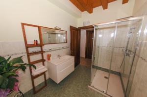 維洛納的住宿－Casale Manzoni，带淋浴、卫生间和盥洗盆的浴室