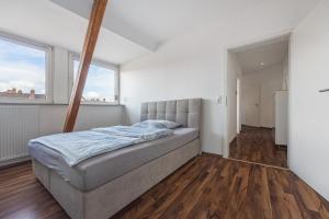 Postel nebo postele na pokoji v ubytování Haus Hannover