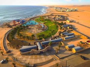 an aerial view of a water park on the beach at Coral Bliss in Walvis Bay