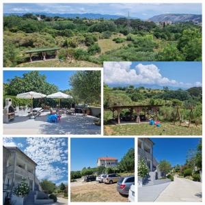 a collage of photos with a view of a park at Apartmani Zekic in Lopar