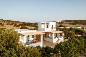 an aerial view of a white house with trees at Cemilion in Koufonisia