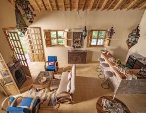 an aerial view of a living room with a fireplace at La Fiermontina Ocean in Larache