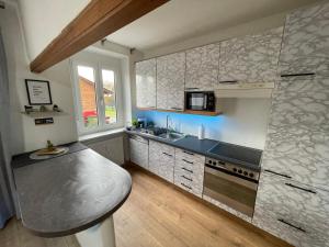 a kitchen with a sink and a counter top at FELGRA Apartment #50 in Knittelfeld