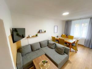 a living room with a couch and a table at FELGRA Apartment #50 in Knittelfeld