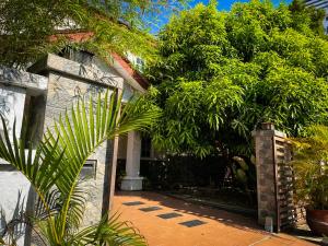 a house with a large tree in front of it at Ideal Homestay Bayan Lepas in Bayan Lepas