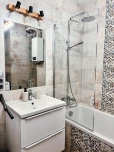 Koupelna v ubytování Apartament Curie