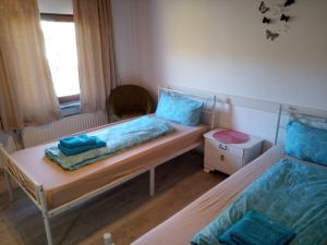 Postel nebo postele na pokoji v ubytování Direkt am See Ferienwohnungen